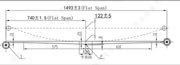 MERCEDES-BENZ Leaf Spring OE 9033201706/
33743000 technical drawing