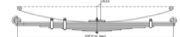 HINO Leaf Spring OE F.HN 48110-EW080G technical drawing