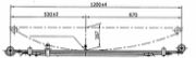 TOYOTA Leaf Spring OE 48210-26660 technical drawing