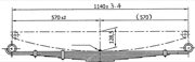ISUZU Leaf Spring OE 51100-159 technical drawing