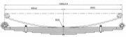 MITSUBISHI FUSO Leaf Spring OE MC 626888/626887 technical drawing