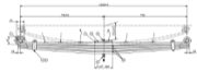 MITSUBISHI FUSO Leaf Spring OE MK319089 technical drawing
