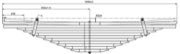 VOLVO Leaf Spring OE 257653 technical drawing