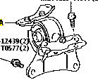 TOYOTA Engine Mount OE 12372-24060
12372-F0180
12372-F2080 technical drawing