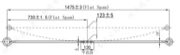 MERCEDES-BENZ Leaf Spring OE 752302801 technical drawing